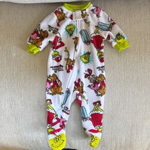 Dr. Seuss White and Red Kids Footie Pajamas